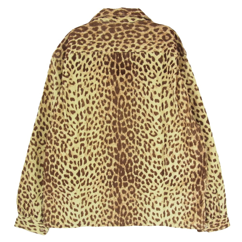 TENDERLOIN テンダーロイン T-CORDUROY SHT A LEOPARDO レオパード柄 コーデュロイ 長袖 オープンカラー シャツ ブラウン系 M【美品】【中古】