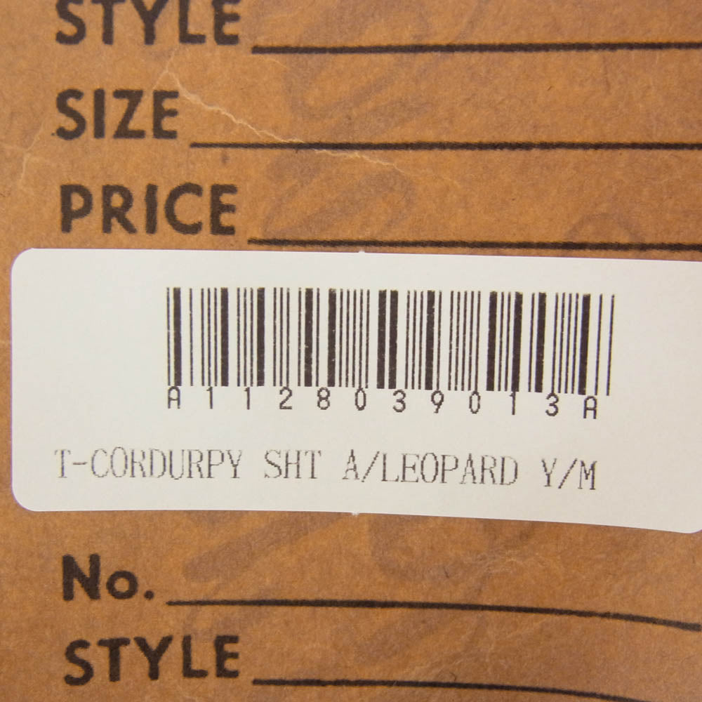TENDERLOIN テンダーロイン T-CORDUROY SHT A LEOPARDO レオパード柄 コーデュロイ 長袖 オープンカラー シャツ ブラウン系 M【美品】【中古】