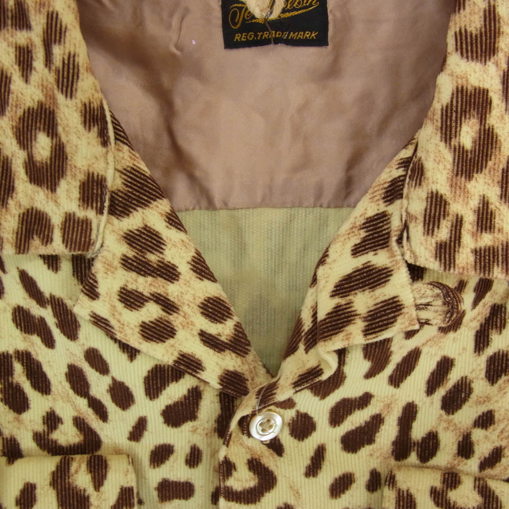 TENDERLOIN テンダーロイン T-CORDUROY SHT A LEOPARDO レオパード柄 コーデュロイ 長袖 オープンカラー シャツ ブラウン系 M【美品】【中古】