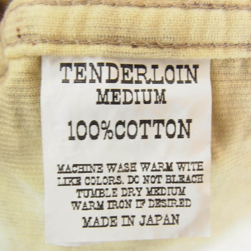TENDERLOIN テンダーロイン T-CORDUROY SHT A LEOPARDO レオパード柄 コーデュロイ 長袖 オープンカラー シャツ ブラウン系 M【美品】【中古】