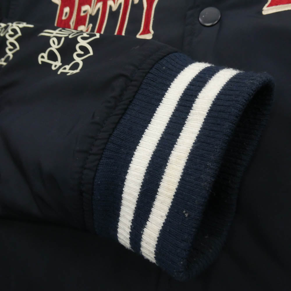 ローブローナックル BETTY BOOP ナイロン スタジャン スタジアム ジャケット ネイビー系 XXL【中古】