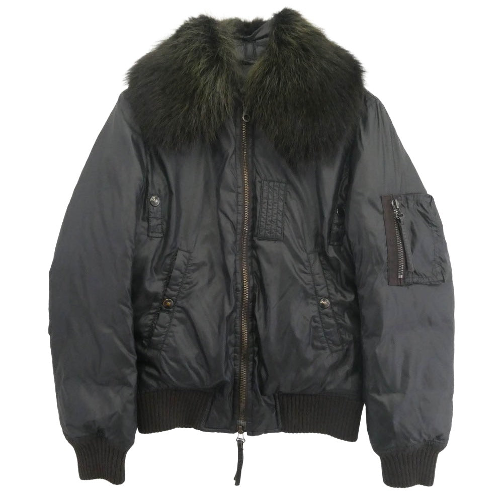 DUVETICA デュベティカ MAC-1001R 国内正規品 襟ファー着脱式 ダウン ボンバージャケット ブラック系 44【中古】