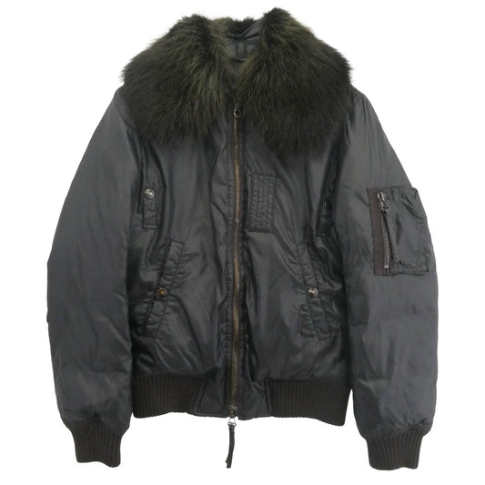 DUVETICA デュベティカ MAC-1001R 国内正規品 襟ファー着脱式 ダウン ボンバージャケット ブラック系 44【中古】