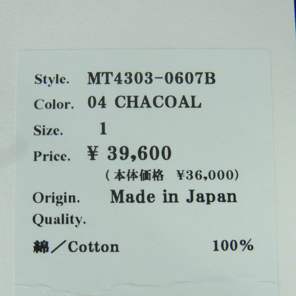 マーティーアンドサンズ 24AW MT4303-0607B WESTERN ウエスタン 長袖 シャツ チャコール系 1【極上美品】【中古】