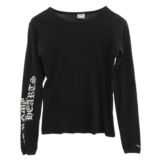 CHROME HEARTS クロムハーツ（原本無） OLD オールド 袖ロゴ アームロゴ ロングスリーブ カットソー 長袖 Tシャツ ブラック系【中古】