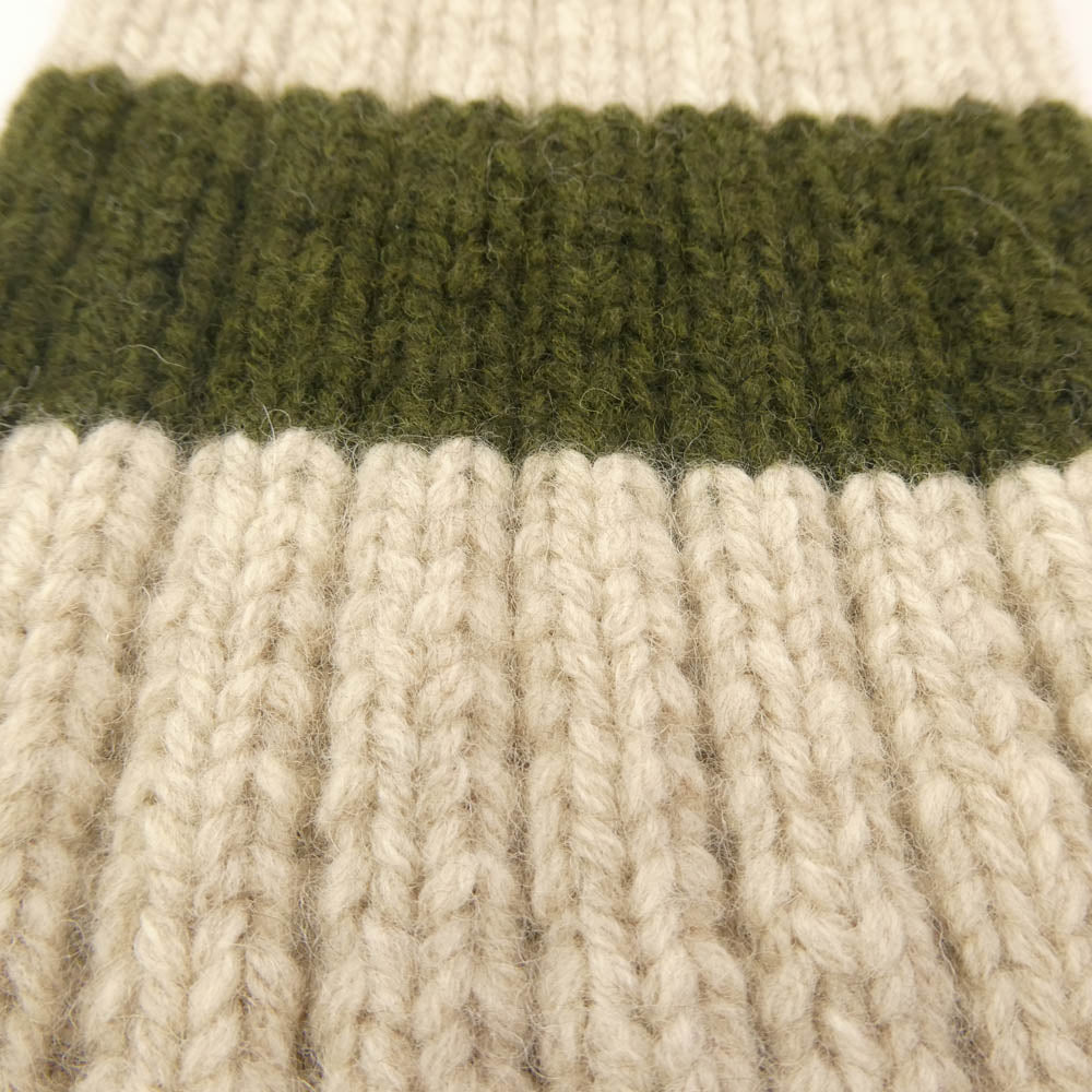 VISVIM ビズビム ウール ニット ソックス 靴下 ベージュ系 オリーブ系 S-M【中古】