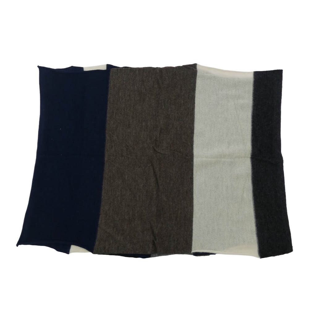 Sacai サカイ 12-00379M ボーダー ウール ニット マフラー ネイビー系 グレー系 オフホワイト系【中古】