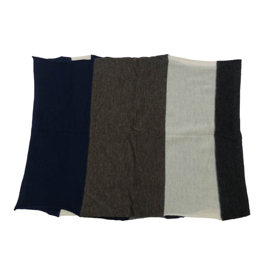 Sacai サカイ 12-00379M ボーダー ウール ニット マフラー ネイビー系 グレー系 オフホワイト系【中古】