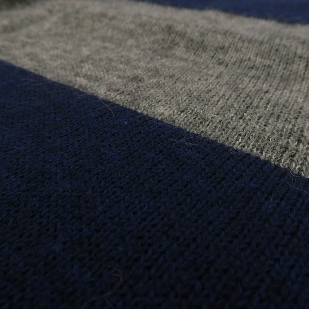 Sacai サカイ 12-00379M ボーダー ウール ニット マフラー ネイビー系 グレー系 オフホワイト系【中古】