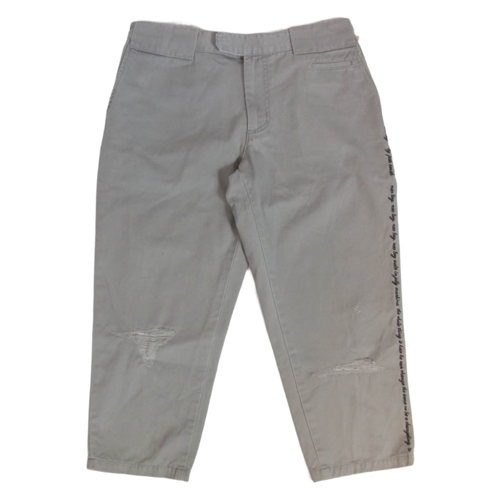 UNDERCOVER アンダーカバー 09SS C4524 NEO BOY期 ロゴ ダメージ クロップド パンツ グレーベージュ系 2【中古】