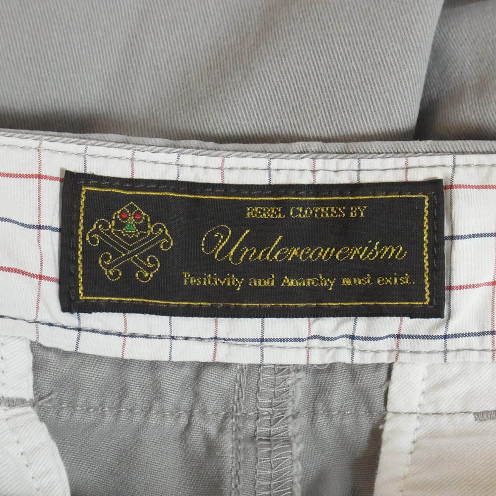 UNDERCOVER アンダーカバー 09SS C4524 NEO BOY期 ロゴ ダメージ クロップド パンツ グレーベージュ系 2【中古】