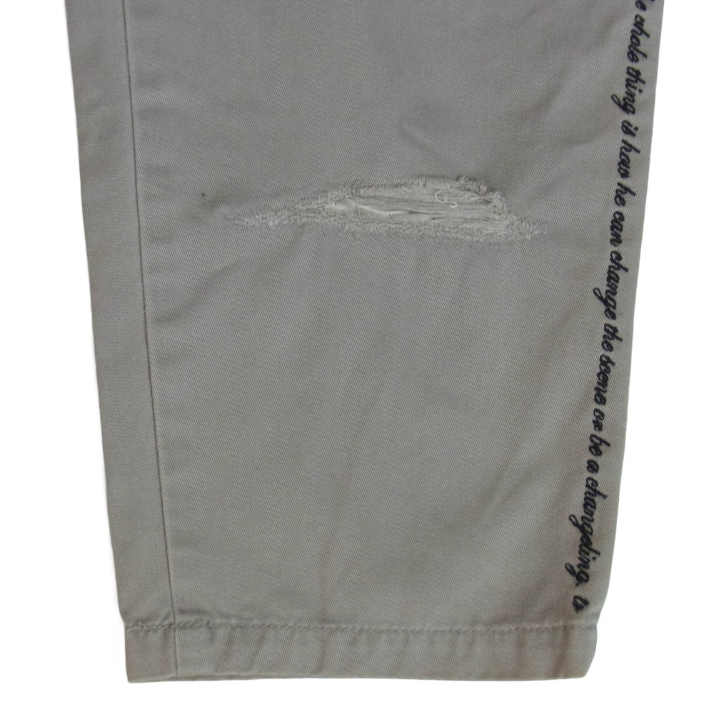 UNDERCOVER アンダーカバー 09SS C4524 NEO BOY期 ロゴ ダメージ クロップド パンツ グレーベージュ系 2【中古】