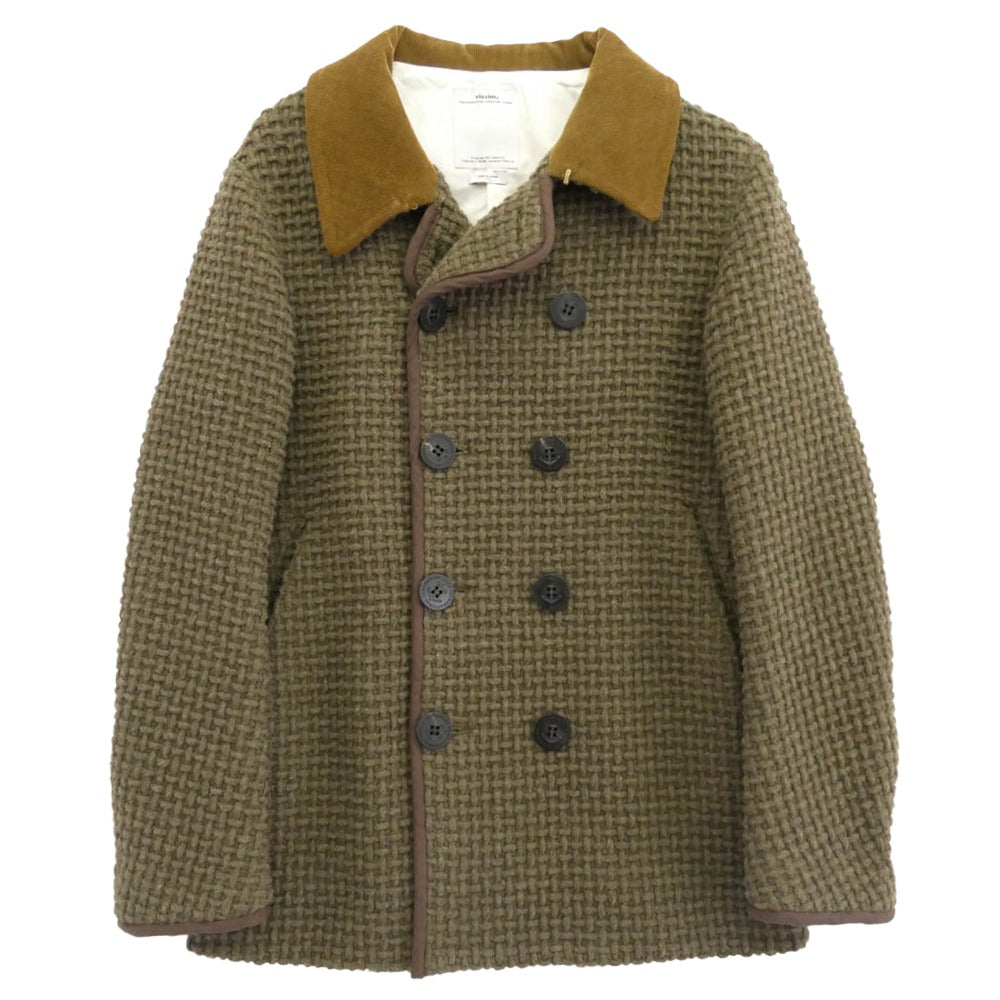 VISVIM ビズビム VS0001972 LIEUTENANT MATOI JKT PEA COAT Ｐコート 襟コーデュロイ リューテナント マトイ ジャケット ピーコート カーキ系 2【中古】