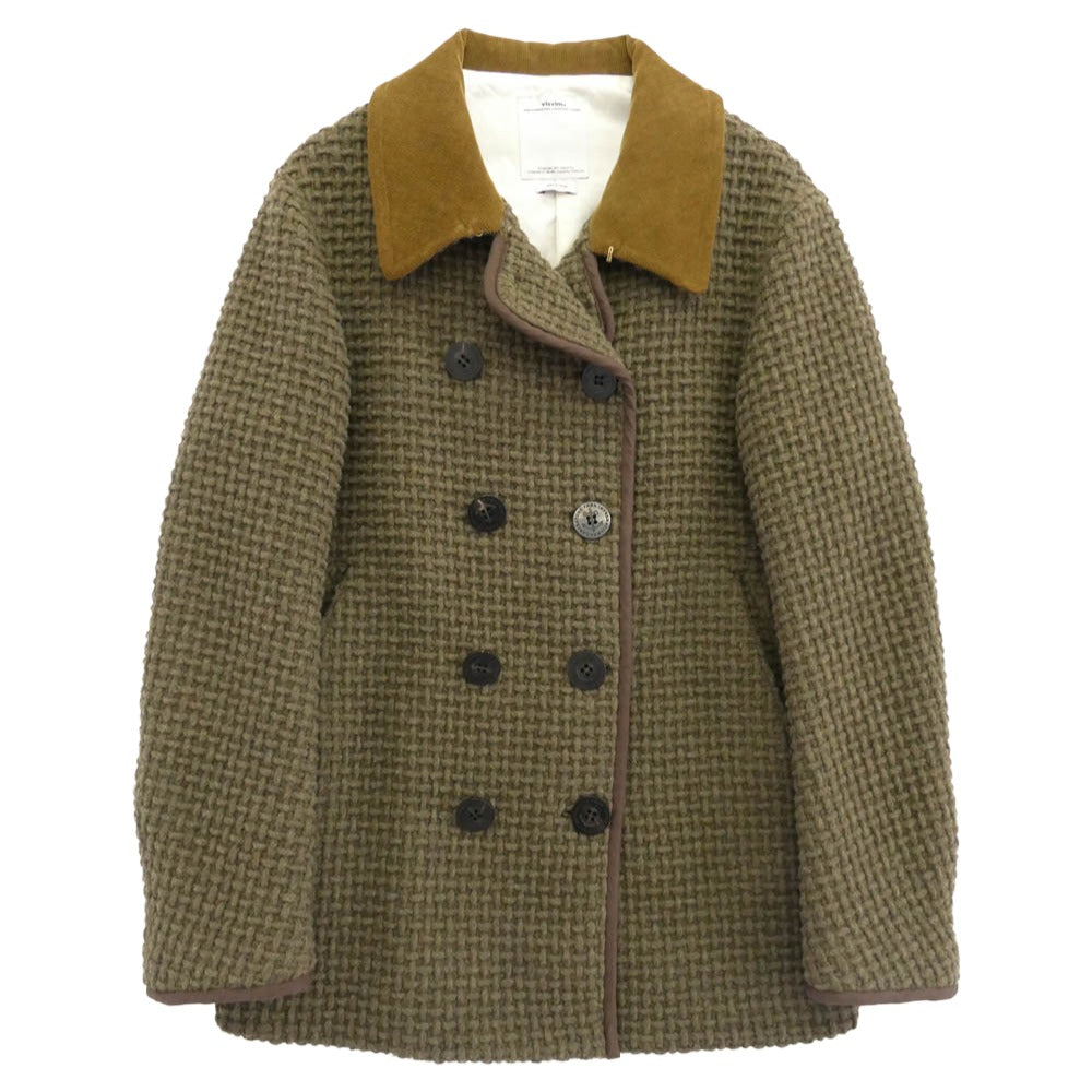 VISVIM ビズビム VS0001972 LIEUTENANT MATOI JKT PEA COAT Ｐコート 襟コーデュロイ リューテナント マトイ ジャケット ピーコート カーキ系 2【中古】
