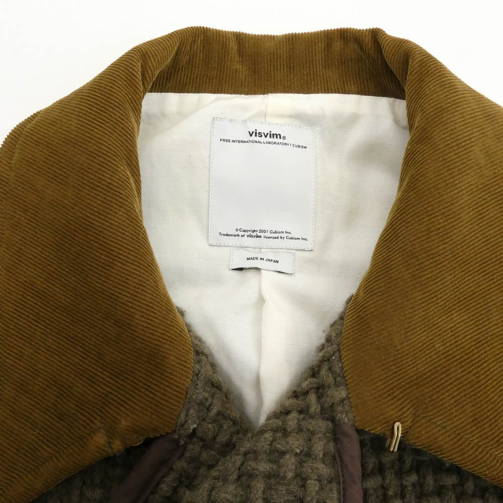 VISVIM ビズビム VS0001972 LIEUTENANT MATOI JKT PEA COAT Ｐコート 襟コーデュロイ リューテナント マトイ ジャケット ピーコート カーキ系 2【中古】