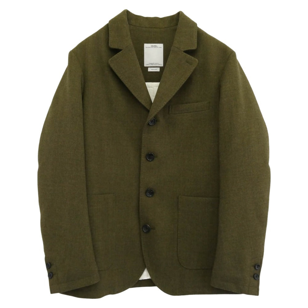 VISVIM ビズビム VS0001572 Blazer Jacket 中綿 ウール ブレザー 4B テーラード ジャケット モスグリーン系 L【中古】