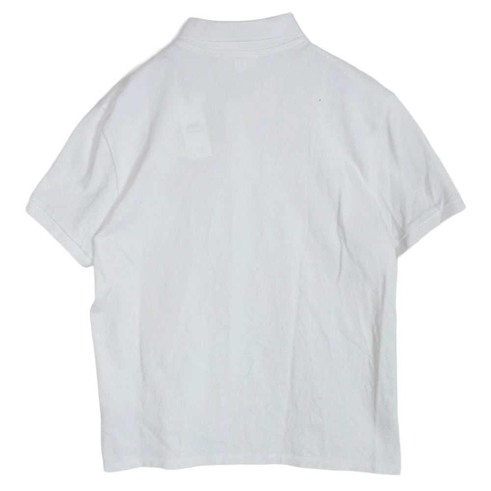 AMI PARIS アミパリス BFUPL001.760 AMI DE COEUR POLO SHIRT ワンポイント ロゴ刺繍 オーガニックコットン 半袖 ポロシャツ ホワイト系 XL【中古】