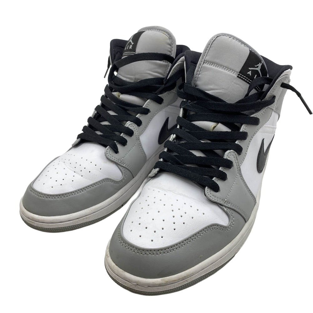 NIKE ナイキ 554724-092 Air Jordan 1 Mid Light Smoke Grey エアジョーダン1 ミッド ライトスモークグレー ハイカット スニーカー グレー系 ホワイト系 29.5cm【中古】