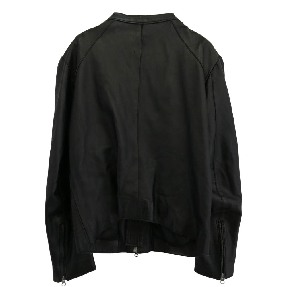 ノットコンベンショナル シングル ラムレザー ジャケット ブルゾン ブラック系 L【中古】