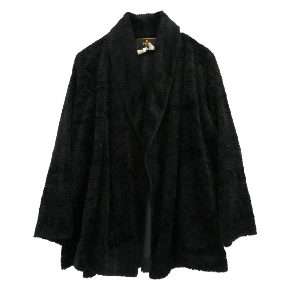 FENDI フェンディ ボタンレス フリース ガウン ジャケット ブラック系【中古】