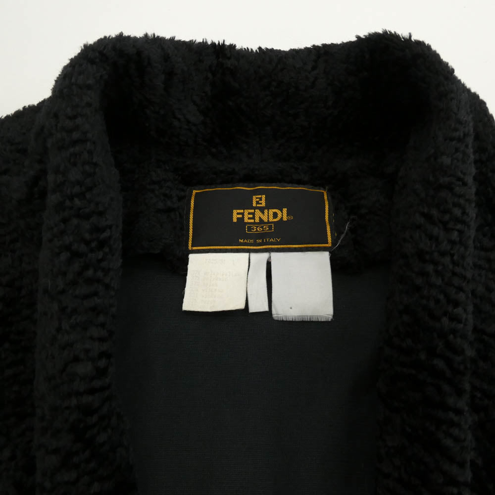 FENDI フェンディ ボタンレス フリース ガウン ジャケット ブラック系【中古】
