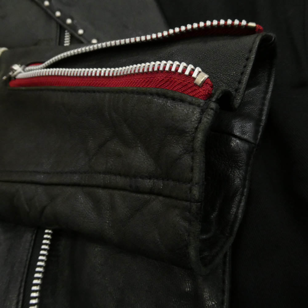 HYSTERIC GLAMOUR ヒステリックグラマー 0113LB02 ラムレザー スタッズ ダブル ライダース ジャケット ブラック系 free【中古】