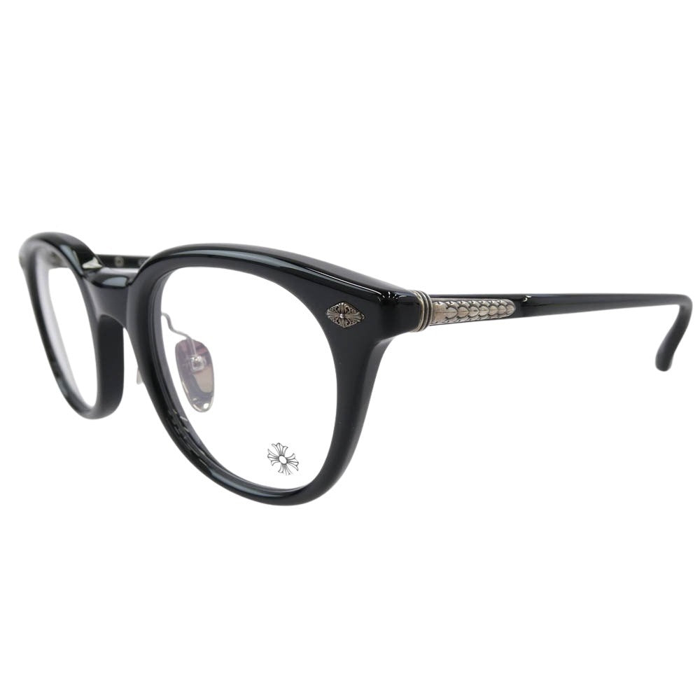 CHROME HEARTS クロムハーツ（原本無） レシート付属 JUST IN-A 眼鏡 メガネ アイウェアケース付属 フレーム：ブラック系　レンズ：クリア系 48□24-149【中古】