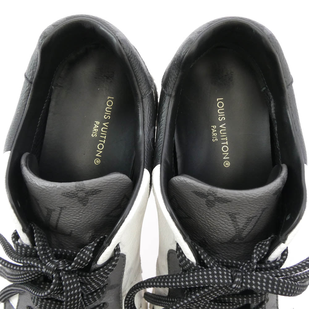 LOUIS VUITTON ルイ・ヴィトン 1A8UZL モノグラム ランアウェイ ライン ローカット スニーカー ダークグレー系 ホワイト系 6.5【中古】