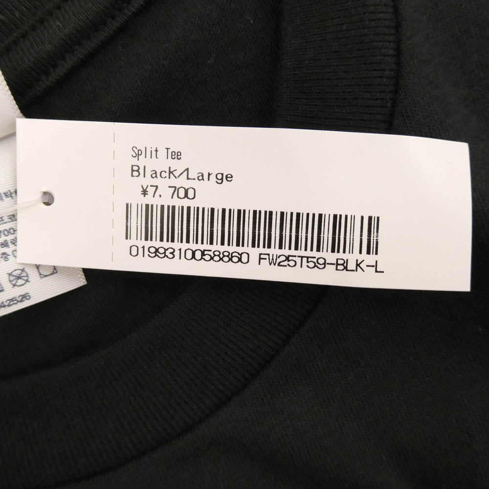 Supreme シュプリーム 25AW Split Tee スプリット ロゴ 半袖 Tシャツ ブラック系 L【新古品】【未使用】【中古】