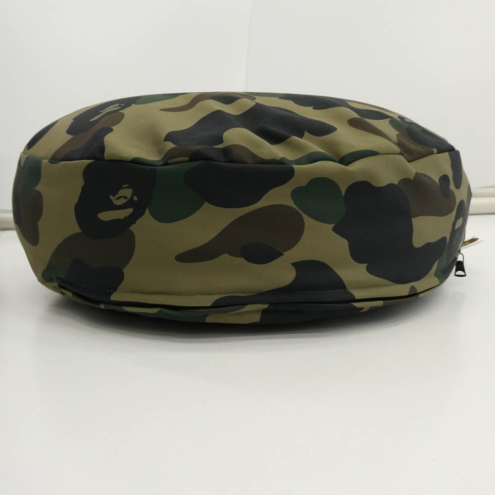 A BATHING APE アベイシングエイプ 1ST ABC CAMO CIRCLE FLUFFY BEADS CUSHION ファースト カモ サークル フラッフィー ビーズクッション イエロー系 マルチカラー系【美品】【中古】 A BATHING APE アベイシングエイプ 1ST ABC CAMO CIRCLE FLUFFY BEADS