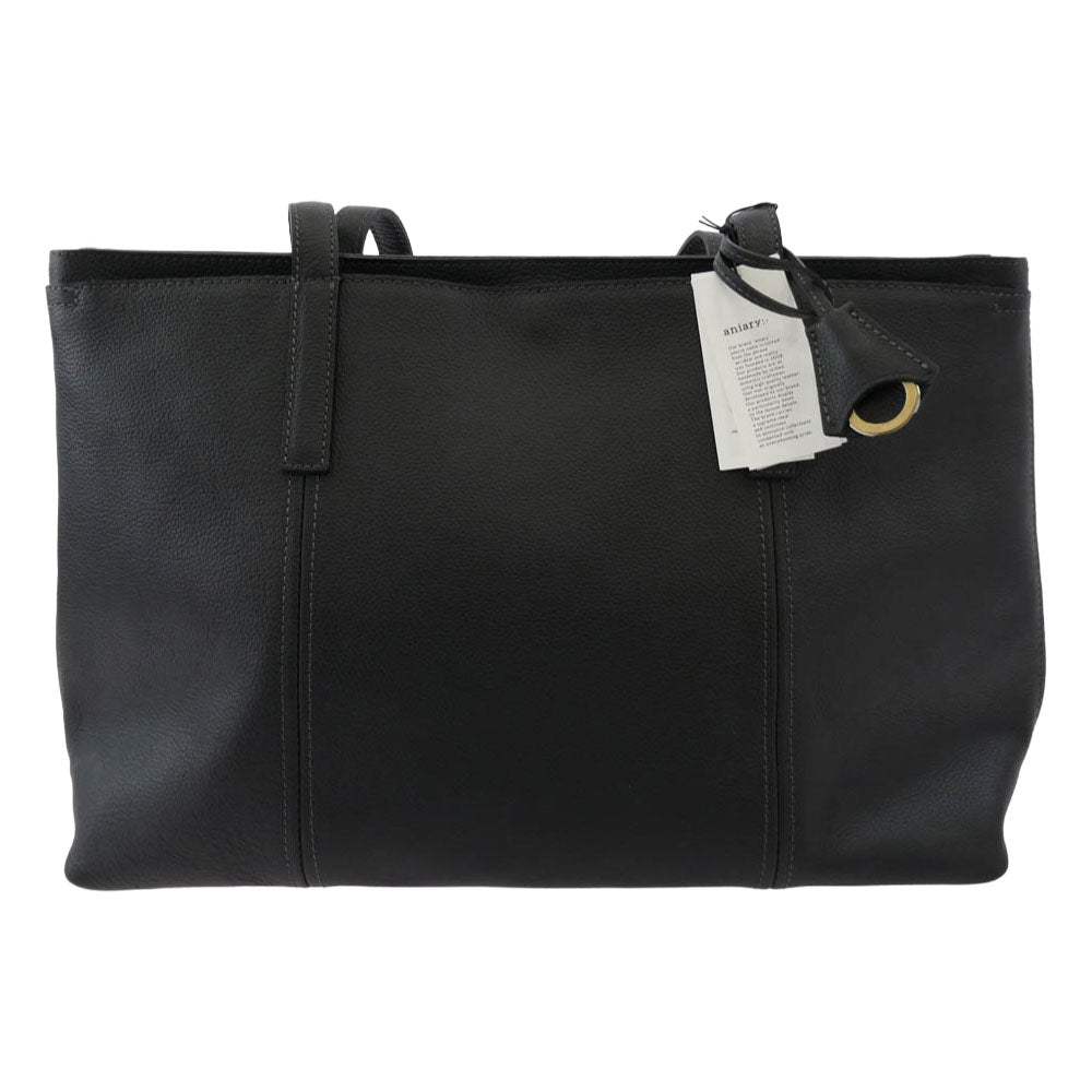 aniary アニアリ 07-02011 Shrink Leather シュリンク レザー トートバッグ チャコールグレイ チャコール系【極上美品】【中古】
