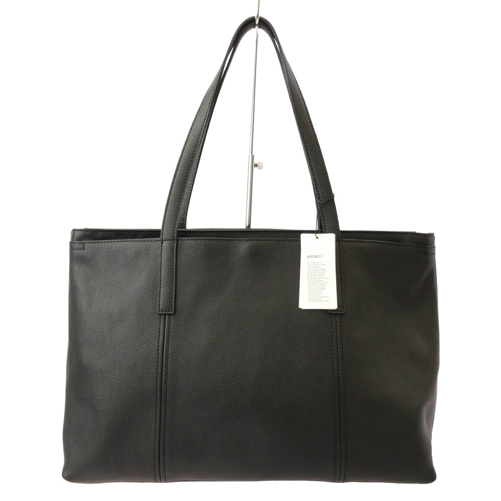 aniary アニアリ 07-02011 Shrink Leather シュリンク レザー トートバッグ ブラック ブラック系【極上美品】【中古】