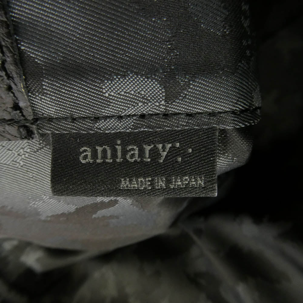 aniary アニアリ 07-01005 Shrink Leather シュリンク レザー ブリーフケース トートバッグ ブラック ブラック系【極上美品】【中古】