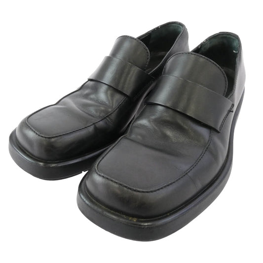 GUCCI グッチ 6067 スクエアトゥ シェリーライン レザー ローファー シューズ ブラック系 39【中古】