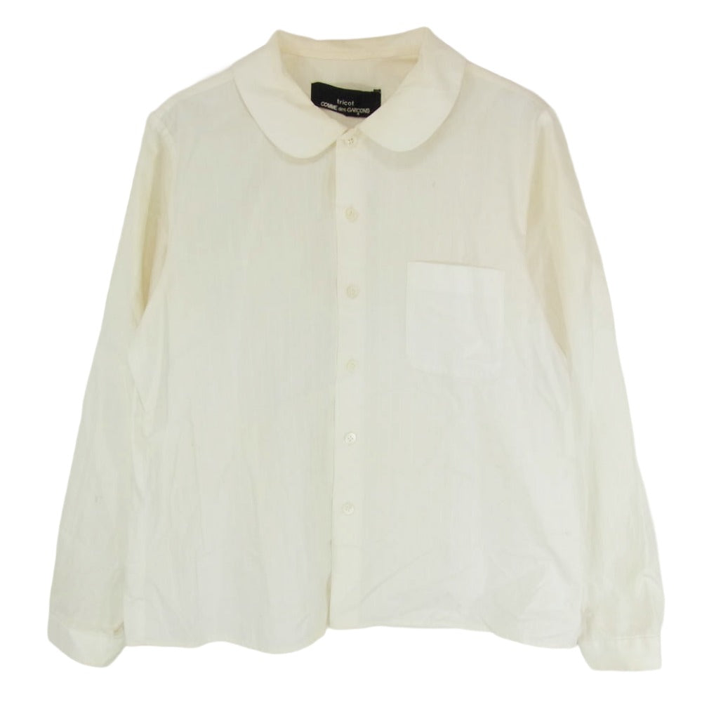 tricot COMME des GARCONS トリココムデギャルソン AD1998 TA070080 ヴィンテージ 90s 98年製 丸襟 シャツ ブラウス ホワイト系 サイズ表記無【中古】