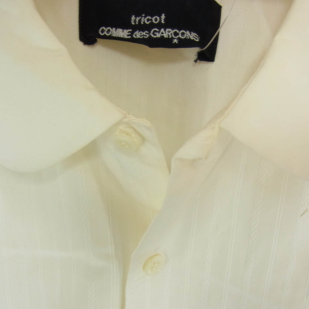 tricot COMME des GARCONS トリココムデギャルソン AD1998 TA070080 ヴィンテージ 90s 98年製 丸襟 シャツ ブラウス ホワイト系 サイズ表記無【中古】