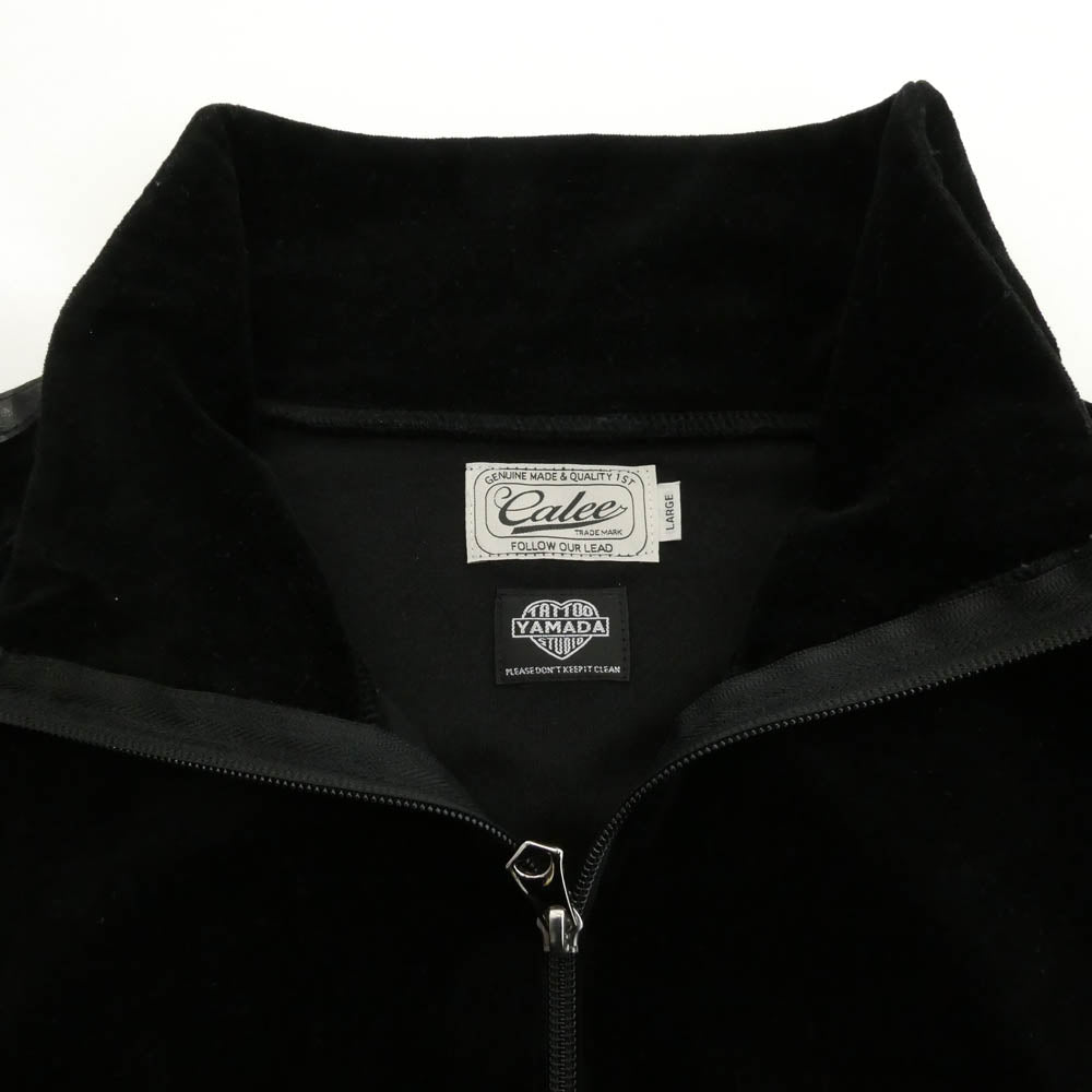 CALEE キャリー × TATTOO STUDIO YAMADA タトゥースタジオヤマダ TSY VELOUR TRACK JACKET ベロア トラック ジャケット ブラック系 L【中古】