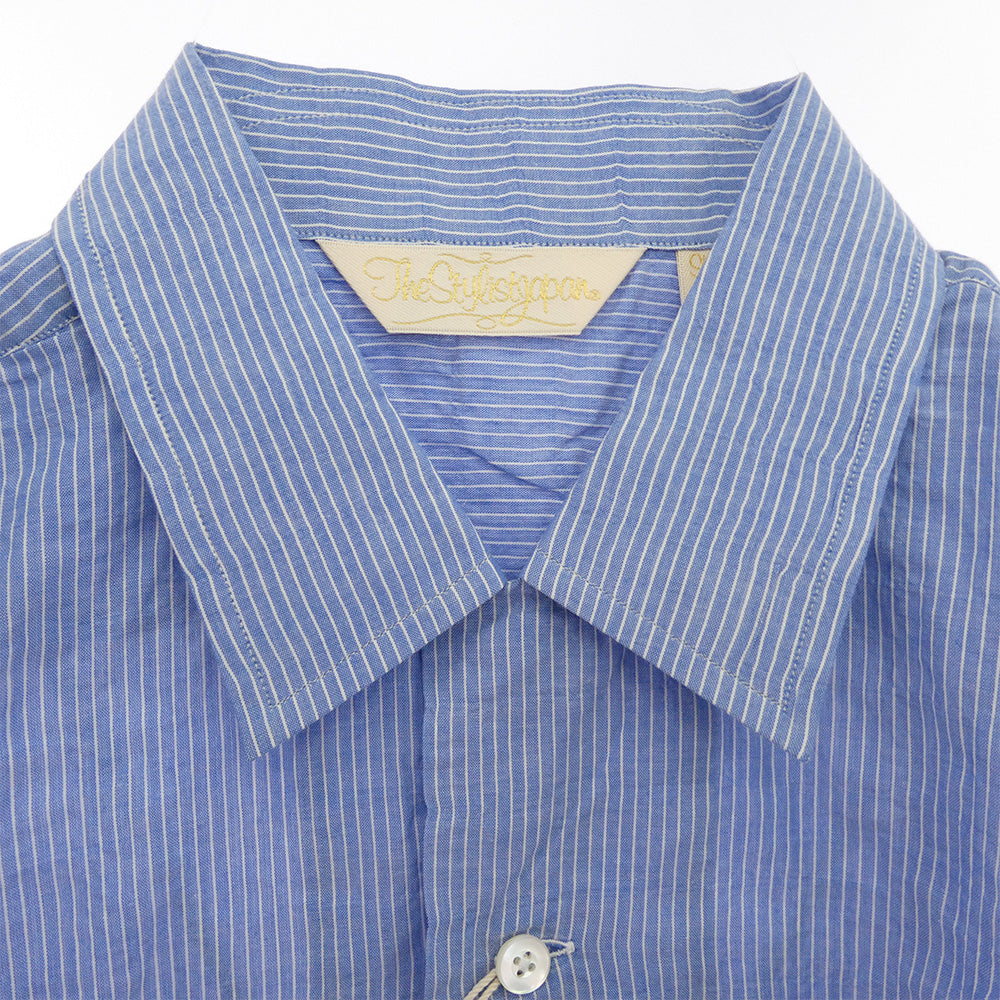 The Stylist Japan ザスタイリストジャパン TSJS-21105-04 ストライプ 長袖 オープンカラーシャツ ブルー系 M【中古】