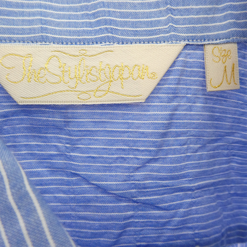 The Stylist Japan ザスタイリストジャパン TSJS-21105-04 ストライプ 長袖 オープンカラーシャツ ブルー系 M【中古】