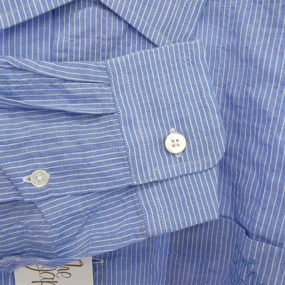 The Stylist Japan ザスタイリストジャパン TSJS-21105-04 ストライプ 長袖 オープンカラーシャツ ブルー系 M【中古】