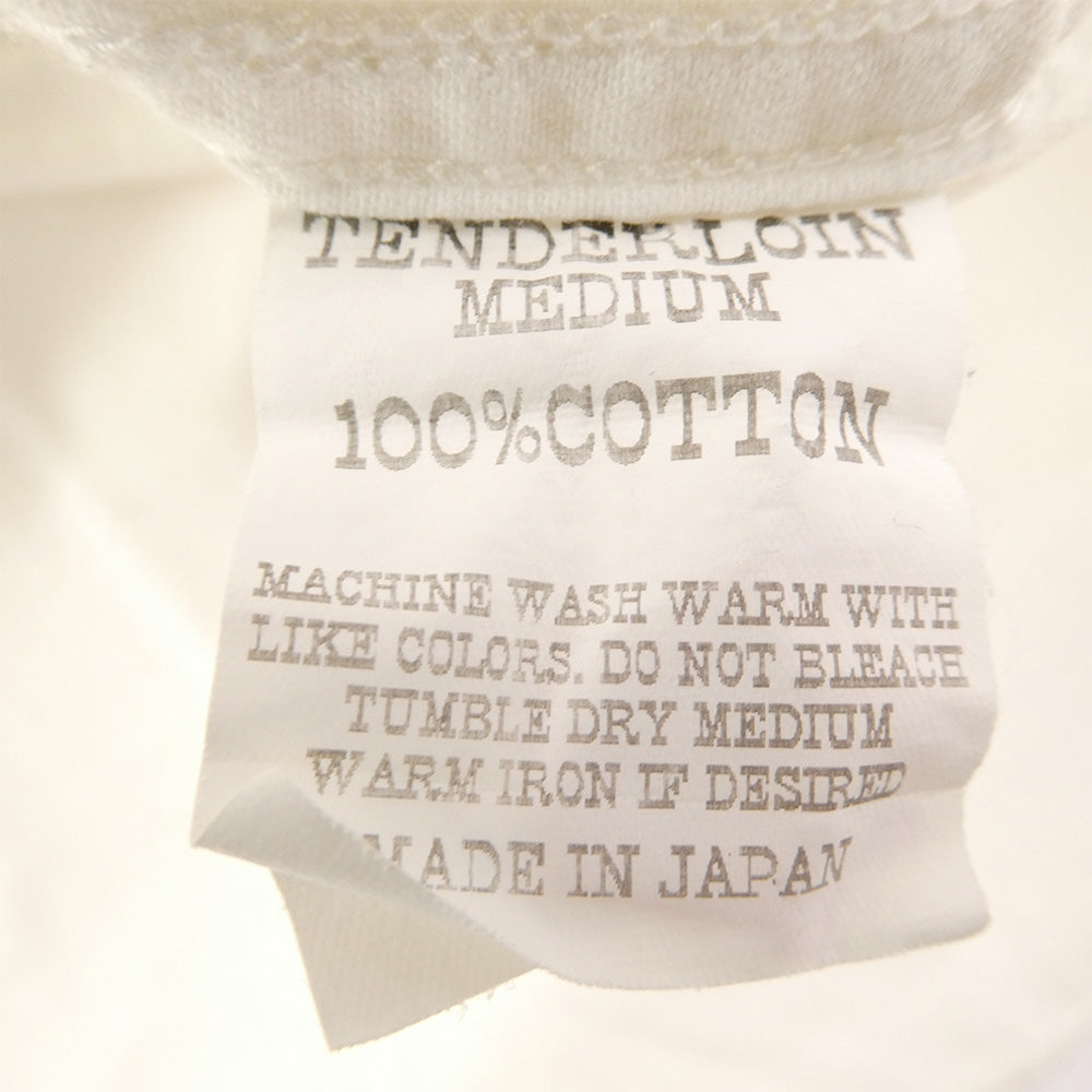 TENDERLOIN テンダーロイン T-G.S SHT ロゴワッペン付き ヘリンボーン 長袖 ワークシャツ ブラウン オフホワイト系 M【中古】
