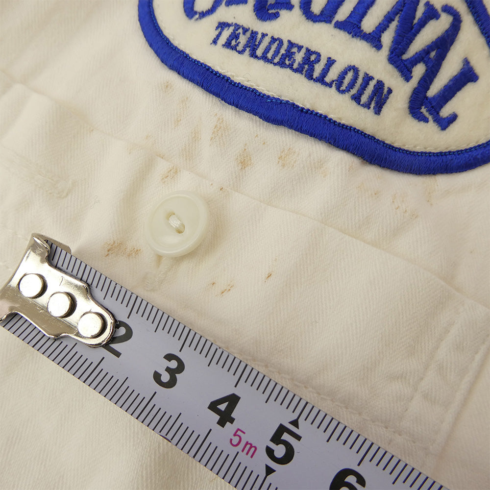 TENDERLOIN テンダーロイン T-G.S SHT ロゴワッペン付き ヘリンボーン 長袖 ワークシャツ ブラウン オフホワイト系 M【中古】