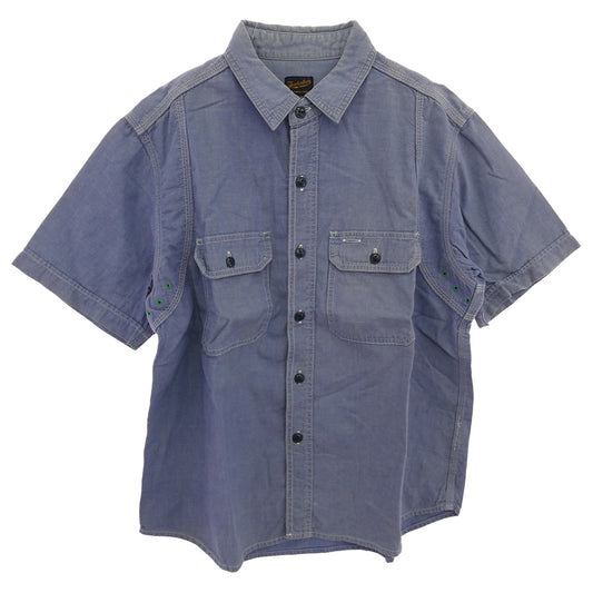 TENDERLOIN テンダーロイン シャンブレー 半袖 ワークシャツ ライトブルー系 M【中古】