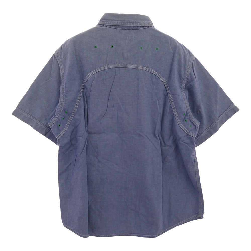 TENDERLOIN テンダーロイン シャンブレー 半袖 ワークシャツ ライトブルー系 M【中古】