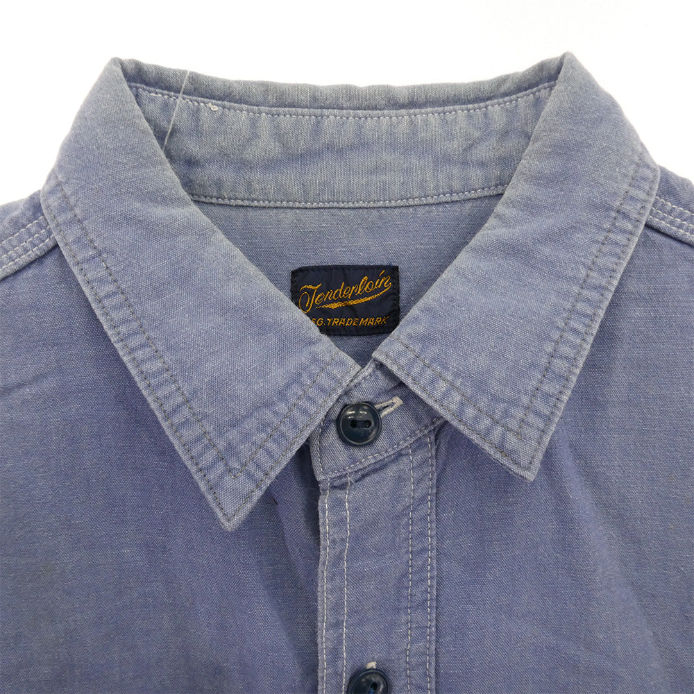 TENDERLOIN テンダーロイン シャンブレー 半袖 ワークシャツ ライトブルー系 M【中古】