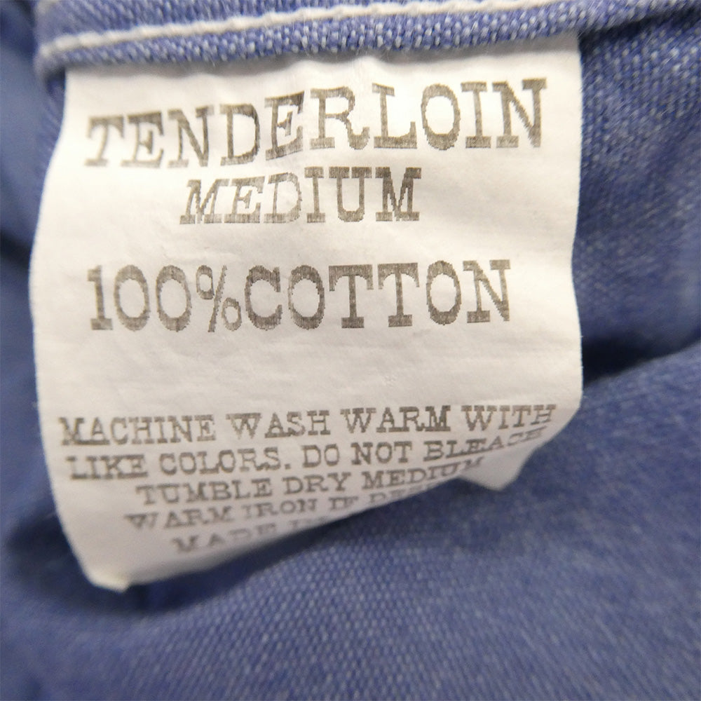 TENDERLOIN テンダーロイン シャンブレー 半袖 ワークシャツ ライトブルー系 M【中古】