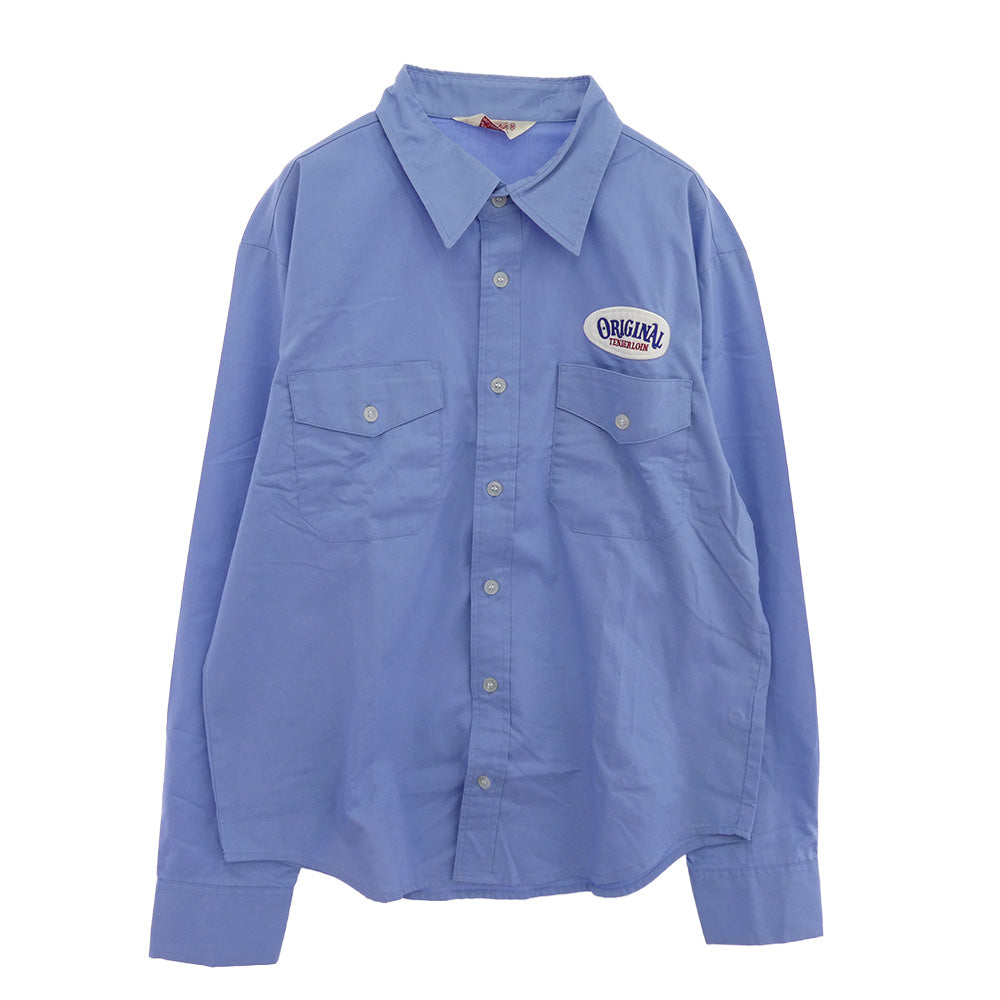 TENDERLOIN テンダーロイン T-WORK SHT U ロゴワッペン付き 長袖 ワークシャツ サックスブルー系 ライトブルー系 M【中古】