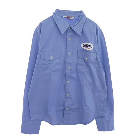 TENDERLOIN テンダーロイン T-WORK SHT U ロゴワッペン付き 長袖 ワークシャツ サックスブルー系 ライトブルー系 M【中古】