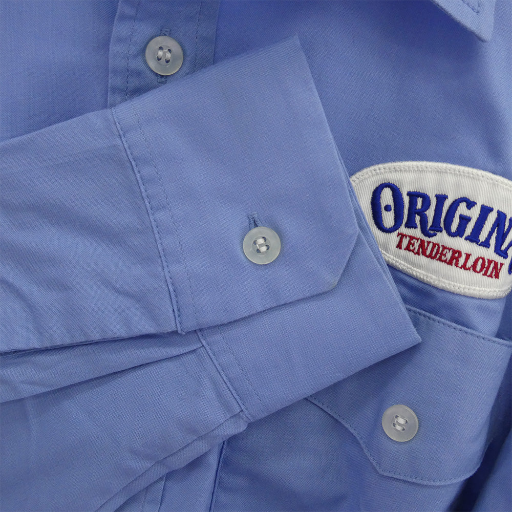 TENDERLOIN テンダーロイン T-WORK SHT U ロゴワッペン付き 長袖 ワークシャツ サックスブルー系 ライトブルー系 M【中古】