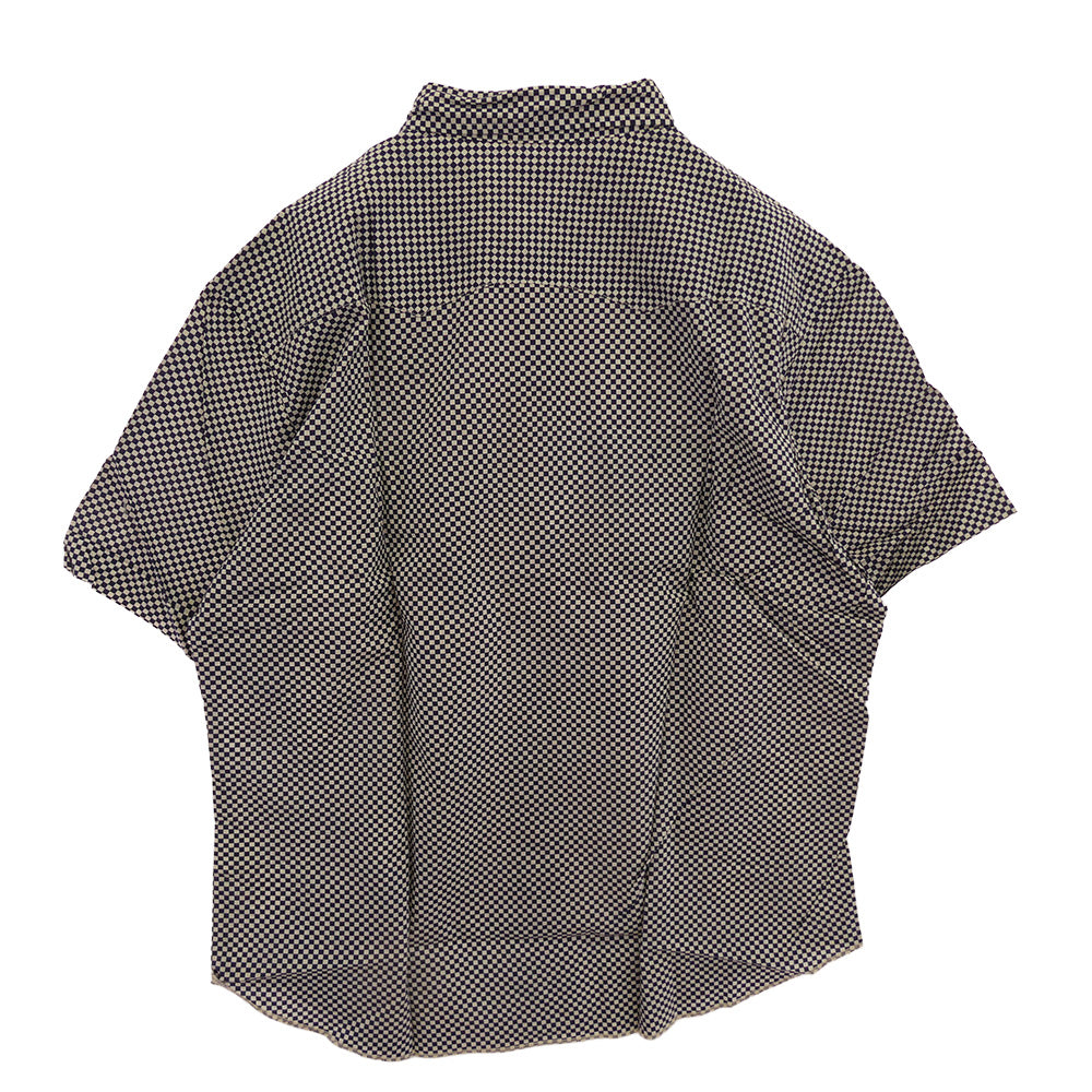 TENDERLOIN テンダーロイン T-SADDLEMAN SHT B S/S チェッカー柄 サドルマン 半袖 ウエスタンシャツ ネイビー系 M【中古】